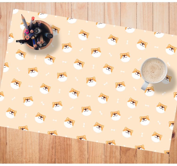 Cute dog face cartoon modern placemats - TenStickers