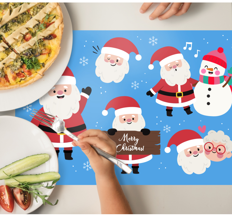 Cute Santa Clause character Christmas placemats - TenStickers