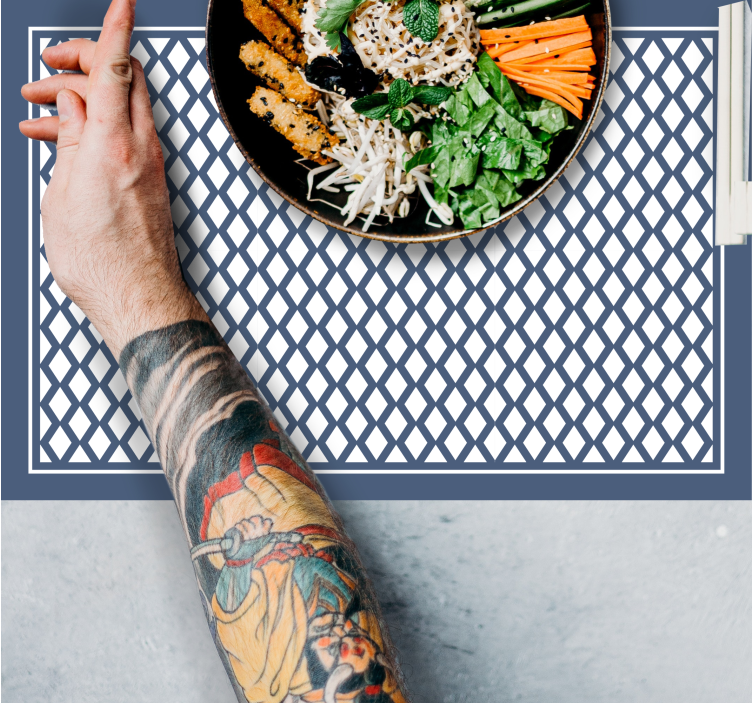 Diamond pattern Hampton style modern placemats - TenStickers