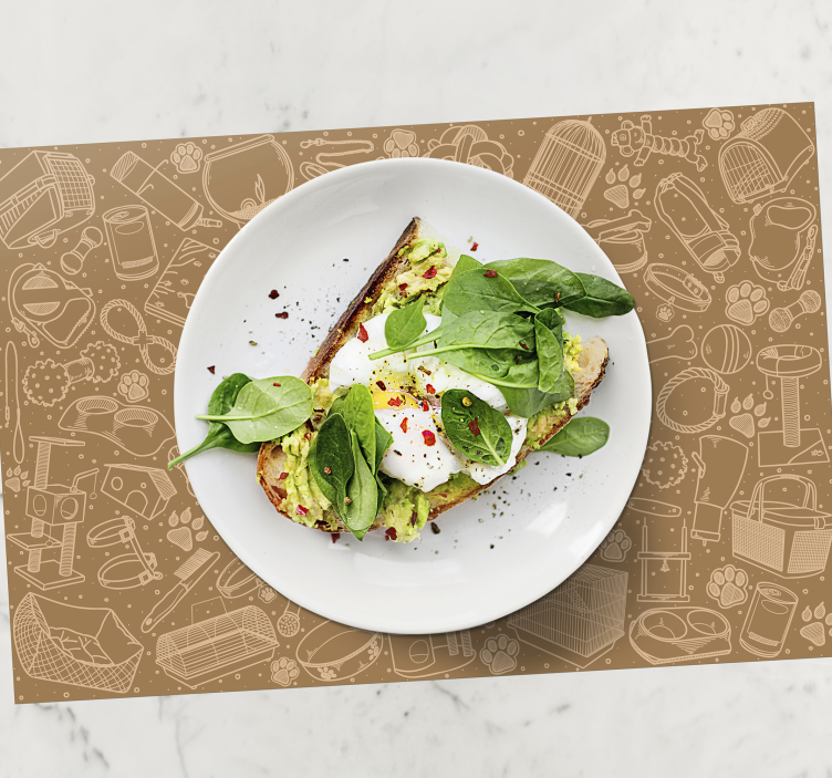 Different animal food restaurant placemats - TenStickers