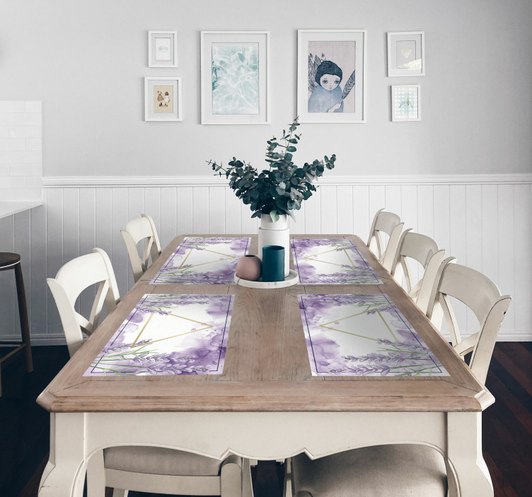 Digital lavender triangle placemats - TenStickers