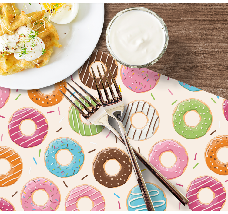 Donuts background children placemats - TenStickers