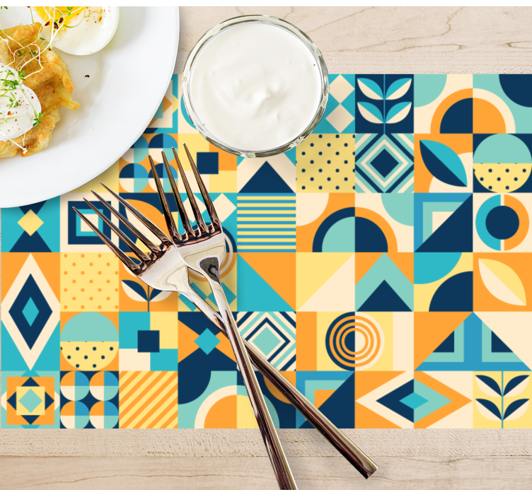 Geometric modern tile textured placemats - TenStickers
