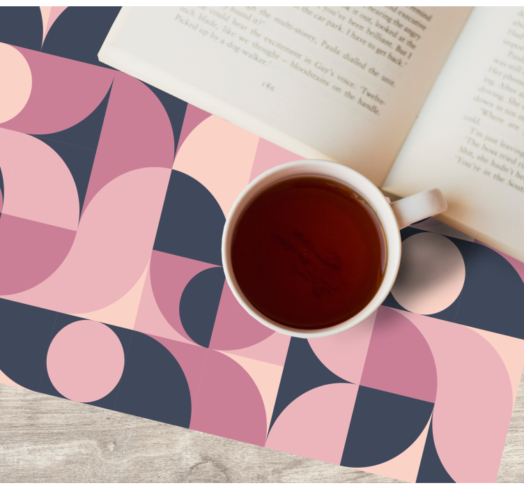 Geometric pink pastel modern placemats - TenStickers