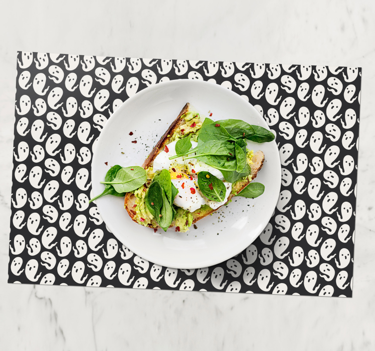 Ghost prints Halloween placemat - TenStickers
