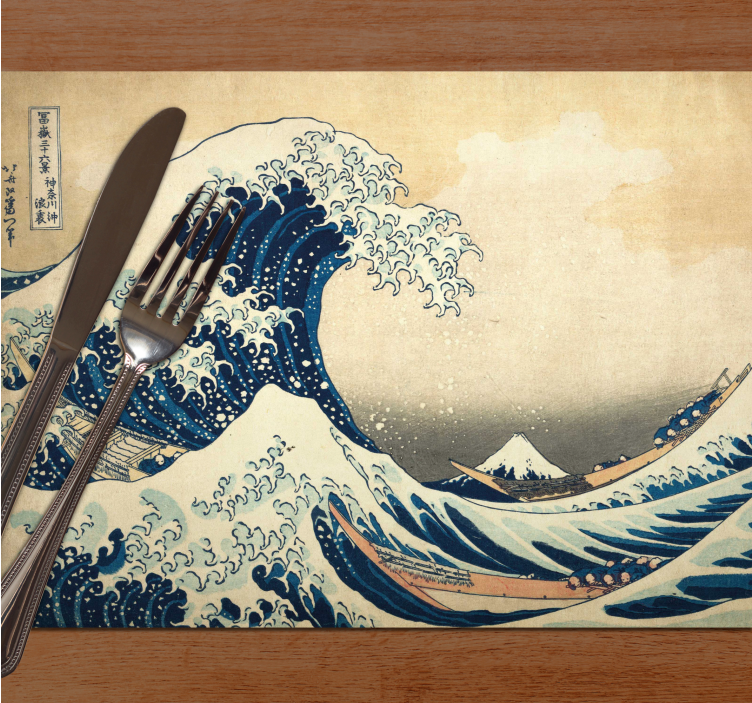 Hokusai Kanagawa wave placemats - TenStickers