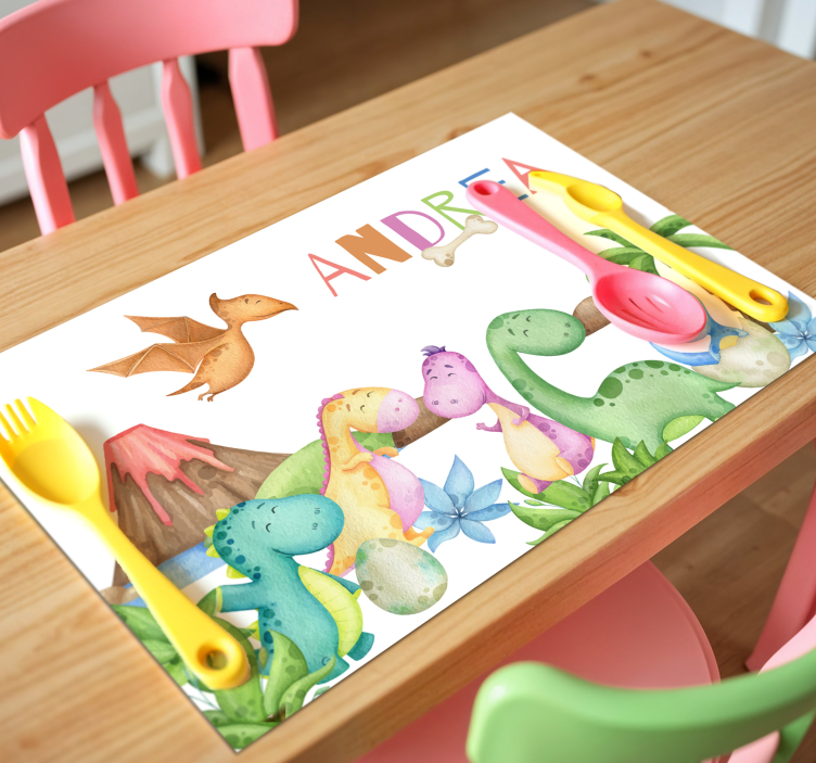 Jurassic scene personalisable placemats - TenStickers