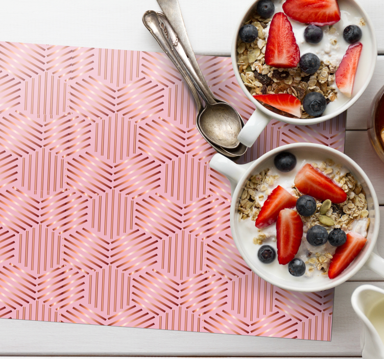 Metalic hexagon  modern placemats - TenStickers
