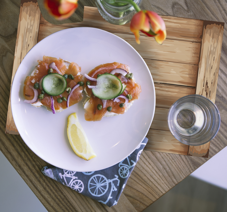 Modern wooden pattern textured placemats - TenStickers