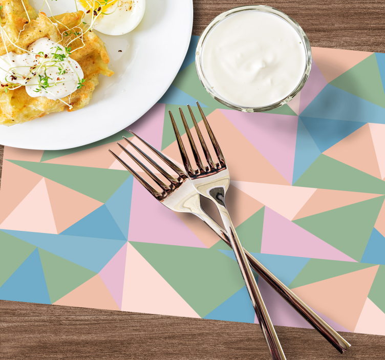 Pastel triangle art geometric elegant placemats - TenStickers