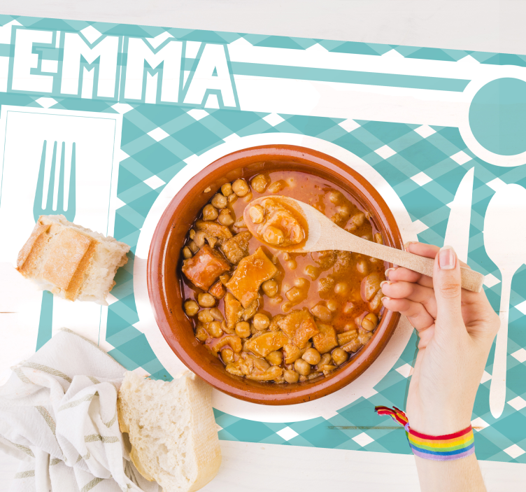 Plate setting Personalised placemats - TenStickers