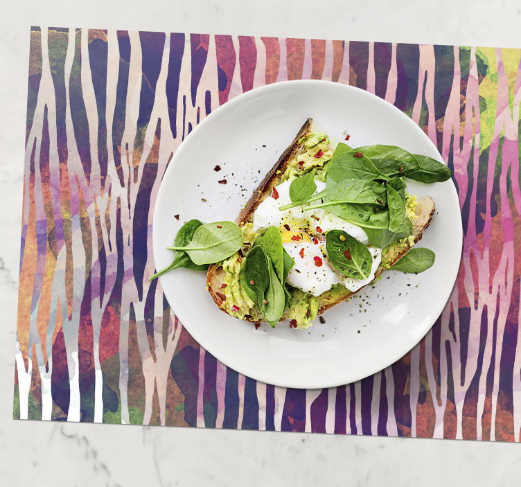 Rainbow zebra print placemats - TenStickers