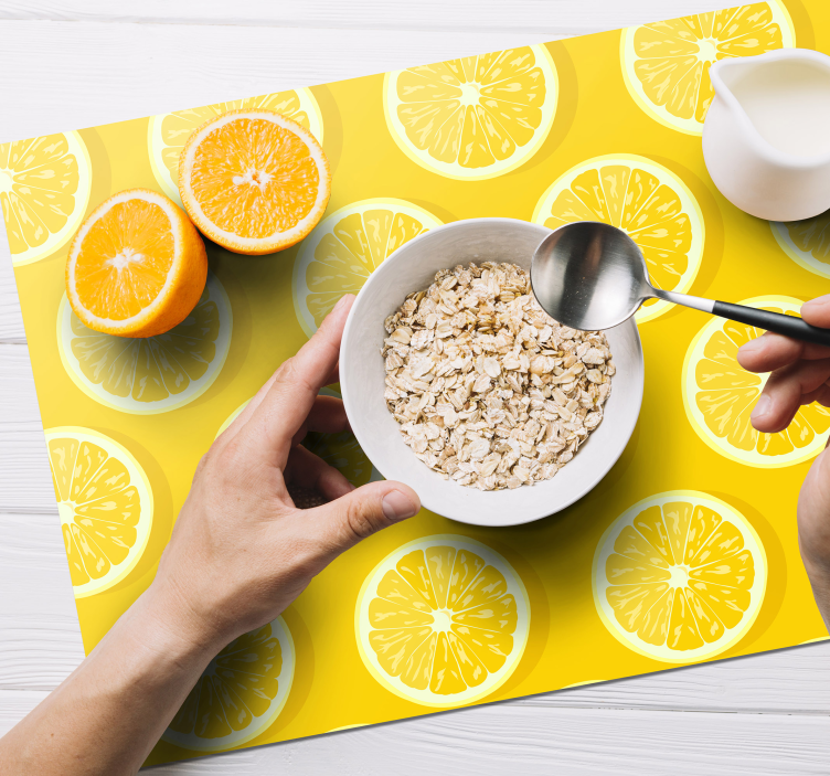 Sliced lemons citrus placemats - TenStickers