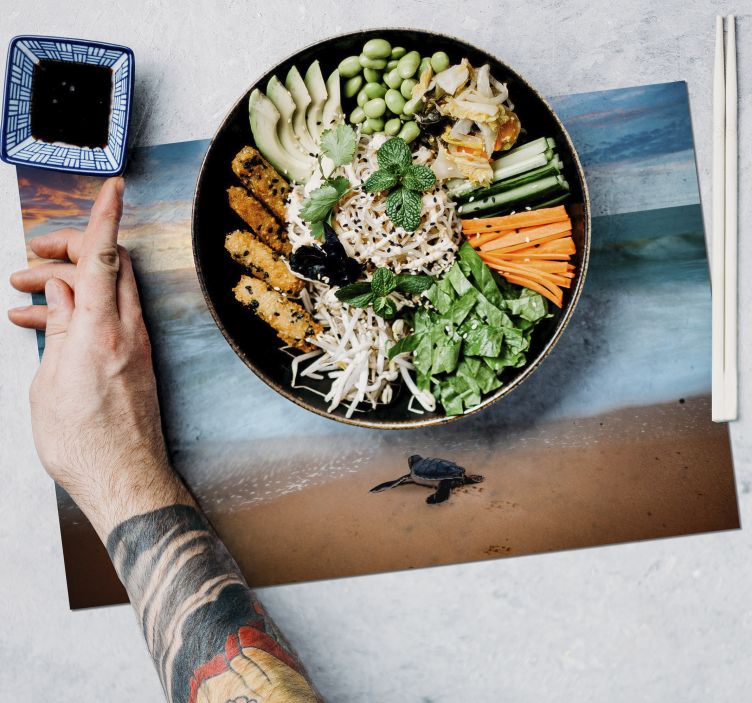 Sunset with turtles turtle placemats - TenStickers