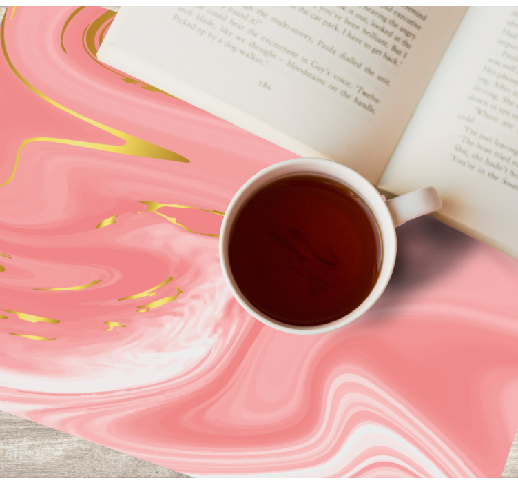 Swirling Pink Marble modern placemats - TenStickers