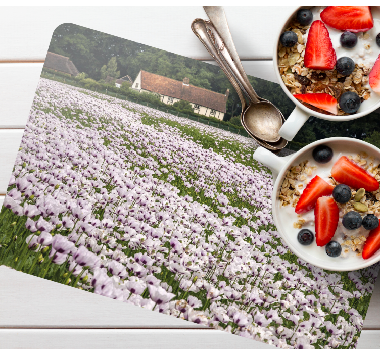 White poppy field elegant placemats - TenStickers