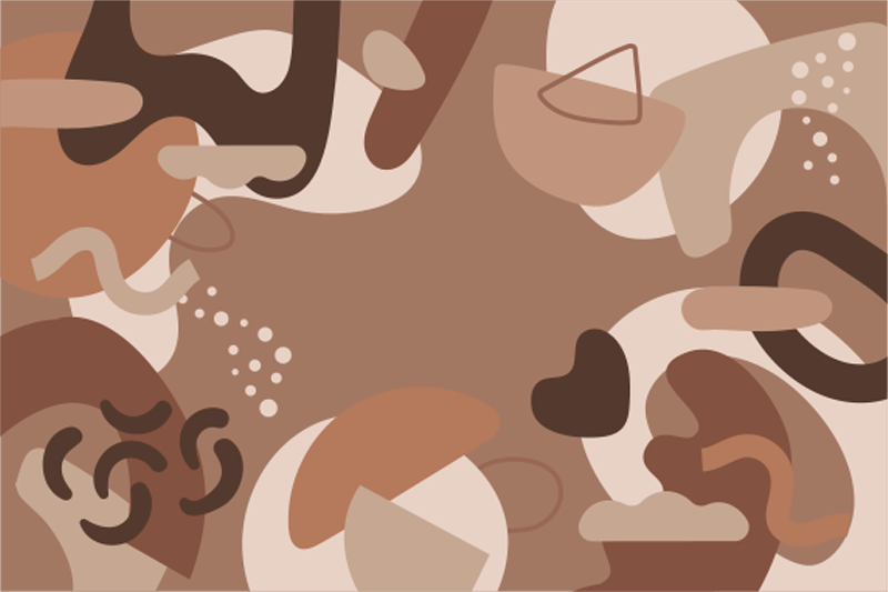 Abstract shapes "Mocha Mousse" modern placemats - TenStickers