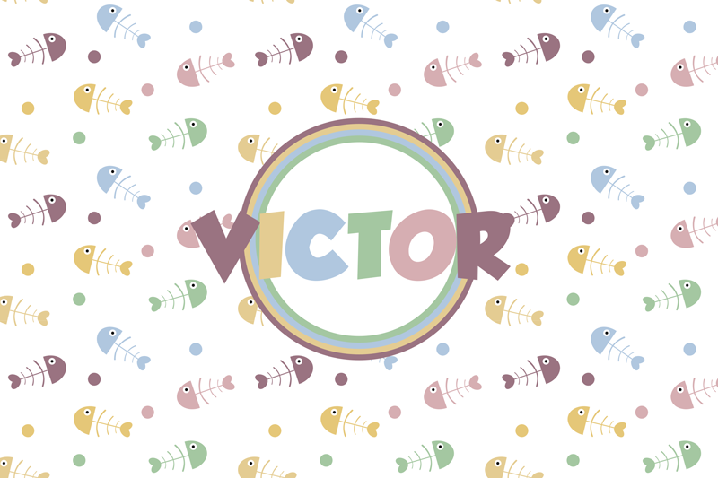 Fishbones and name placemats - TenStickers