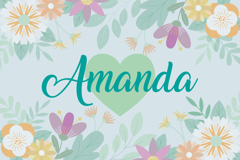 Personalisable placemats flower heart amanda - TenStickers