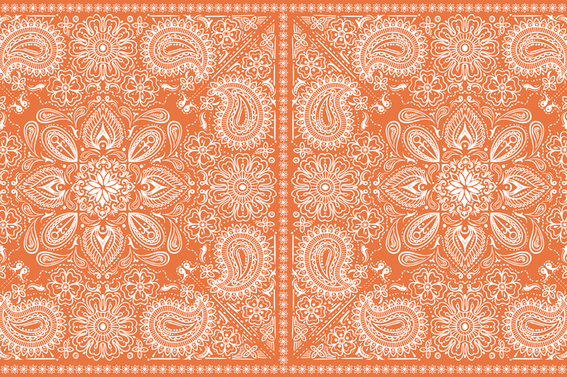 Placemat intricate orange pattern - TenStickers
