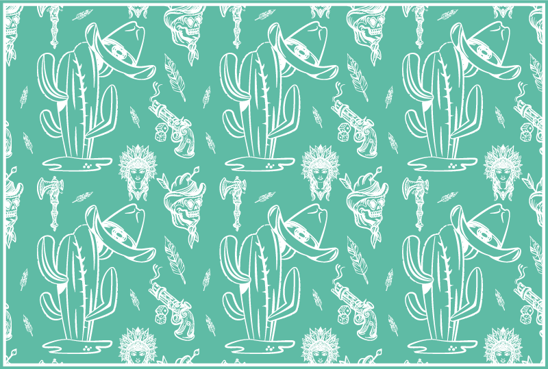Original placemats cactus pattern design - TenStickers