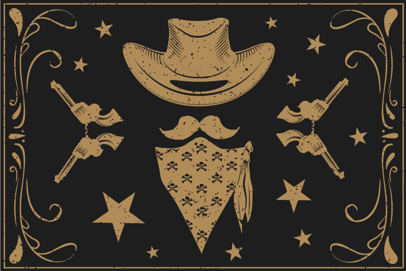 Original placemats cowboy inspired designs - TenStickers