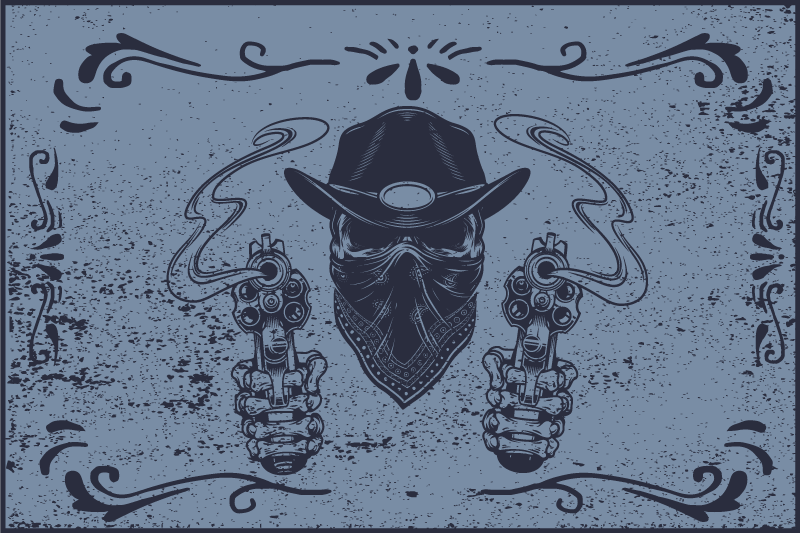 Original placemats cowboy face and guns design - TenStickers