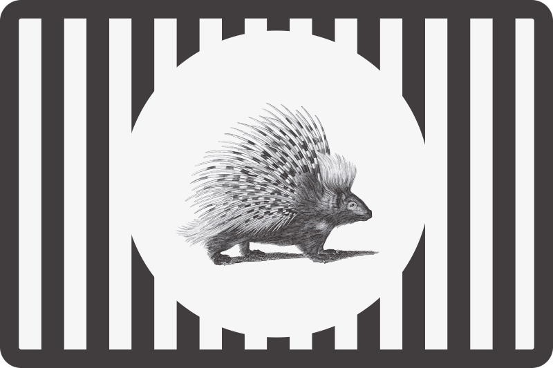 Original placemats porcupine silhouette design - TenStickers