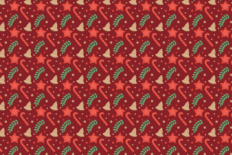 Red candy pattern Christmas placemats - TenStickers