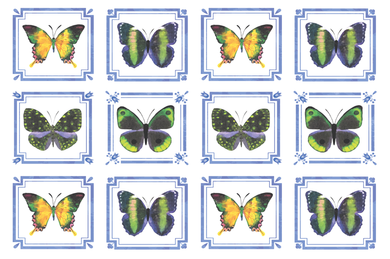 Original placemats butterfly patterned design - TenStickers