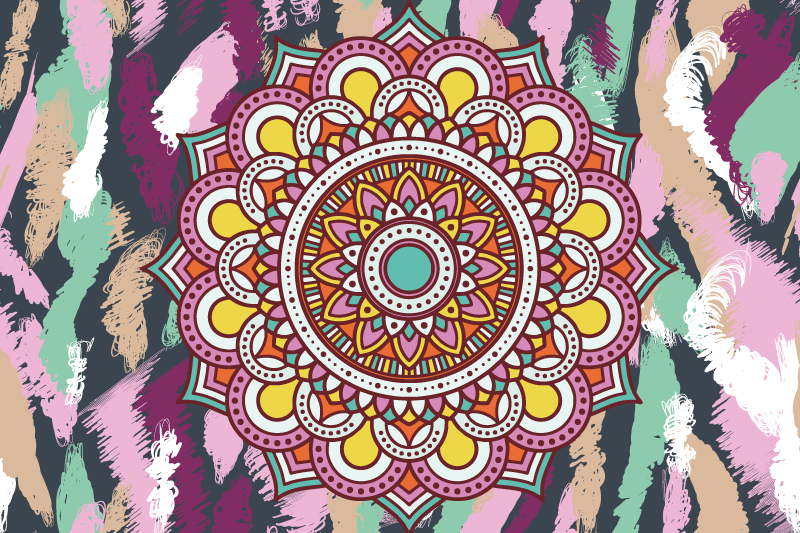 Multicolor mandala original placemats - TenStickers