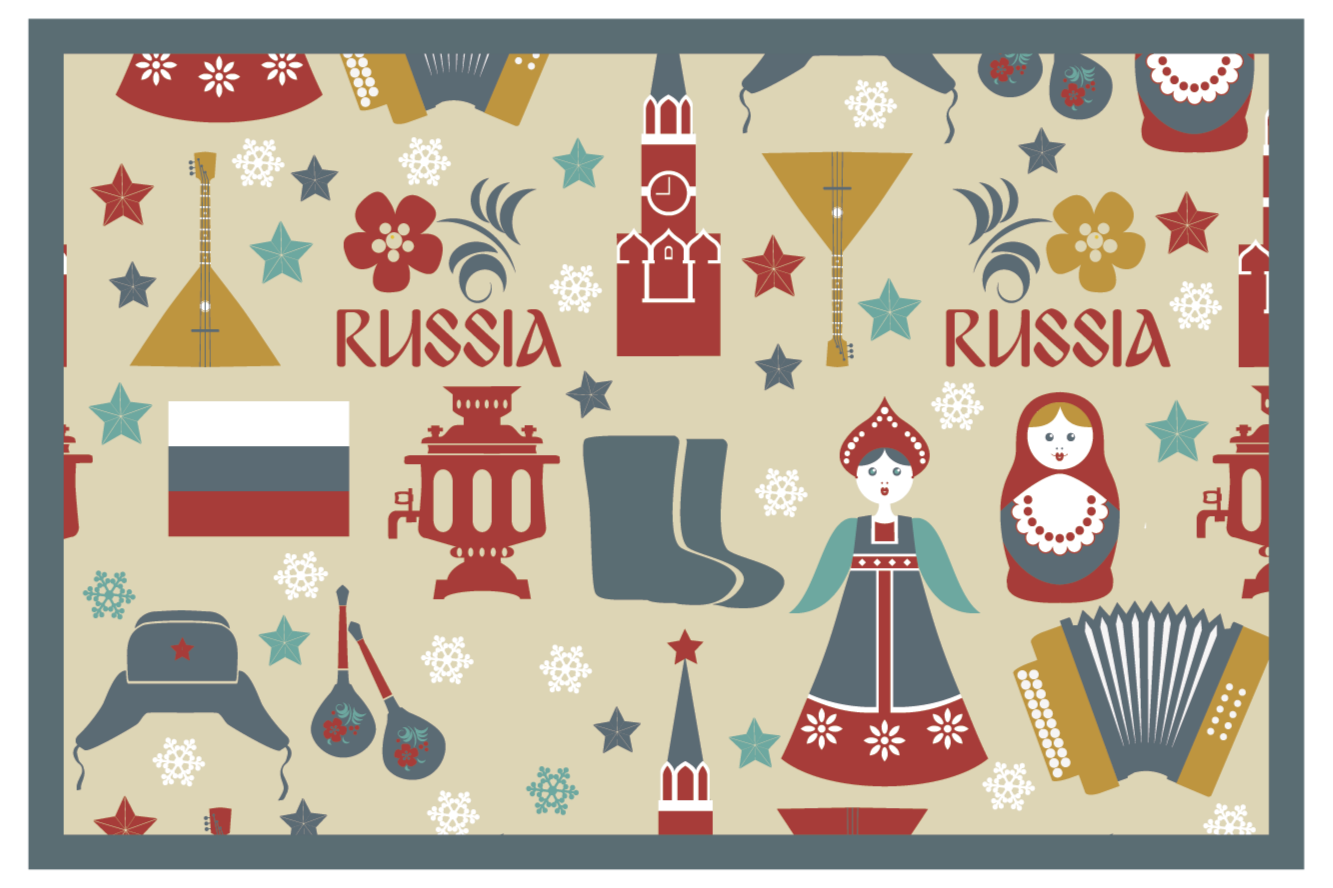 Original placemats with cultural russian designs - TenStickers