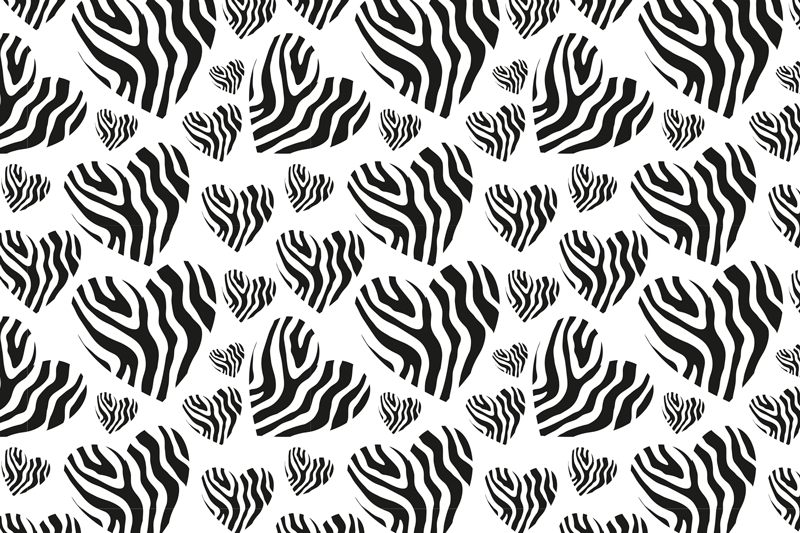 Animal print heart zebra placemats - TenStickers