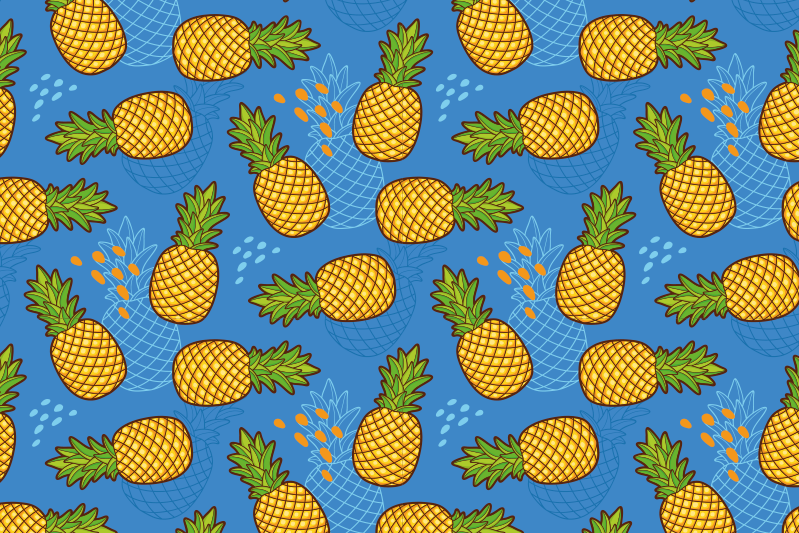 Original placemats pineapple pattern background - TenStickers