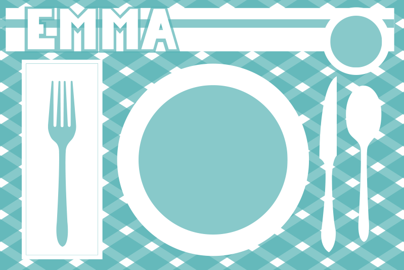 Plate setting Personalised placemats - TenStickers