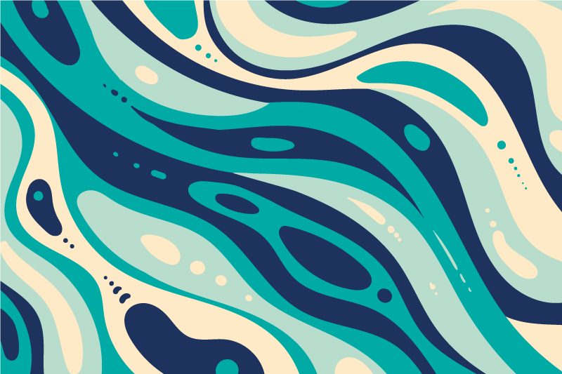 Wavy aqua patterns placemat - TenStickers