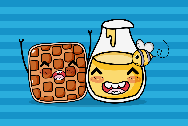 Waffle and honey children placemats - TenStickers