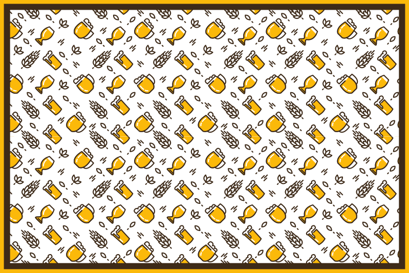 Beer Mugs modern placemats - TenStickers