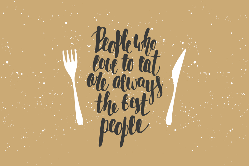 Placemat with quote forks and knives - TenStickers