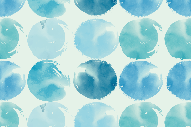 Modern placemats with circular watercolor designs - TenStickers