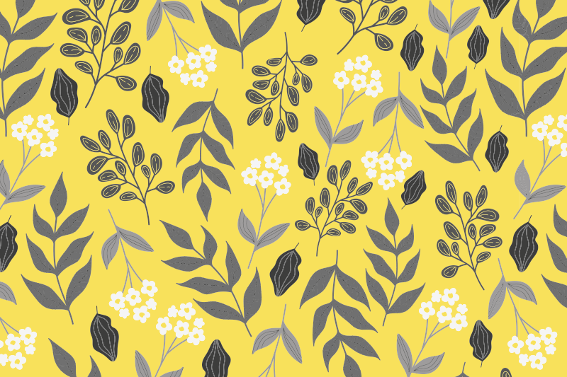 Modern placemats floral yellow design - TenStickers