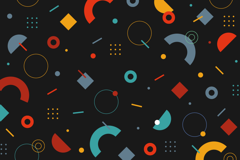 Modern placemats with vibrant geometric design - TenStickers