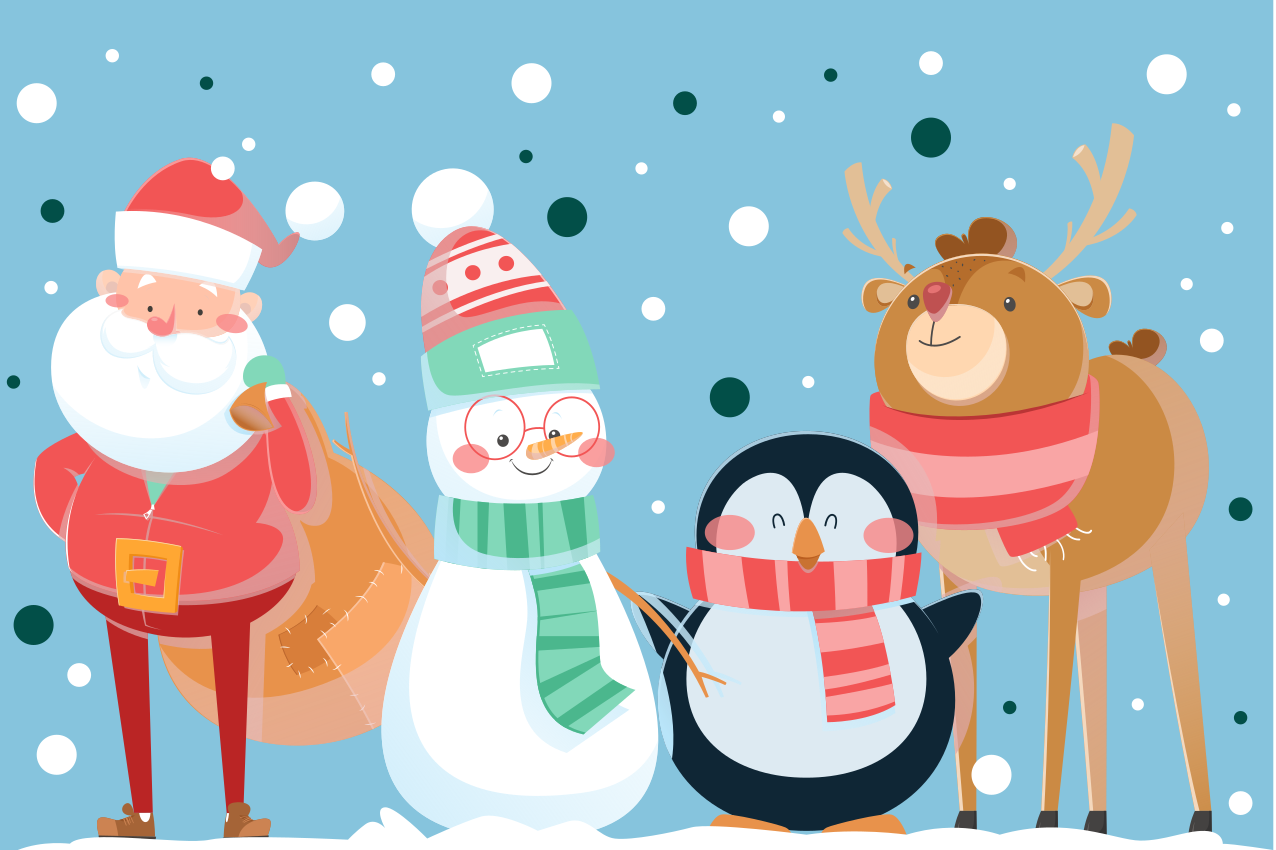 Christmas placemats featuring jolly santa designs - TenStickers