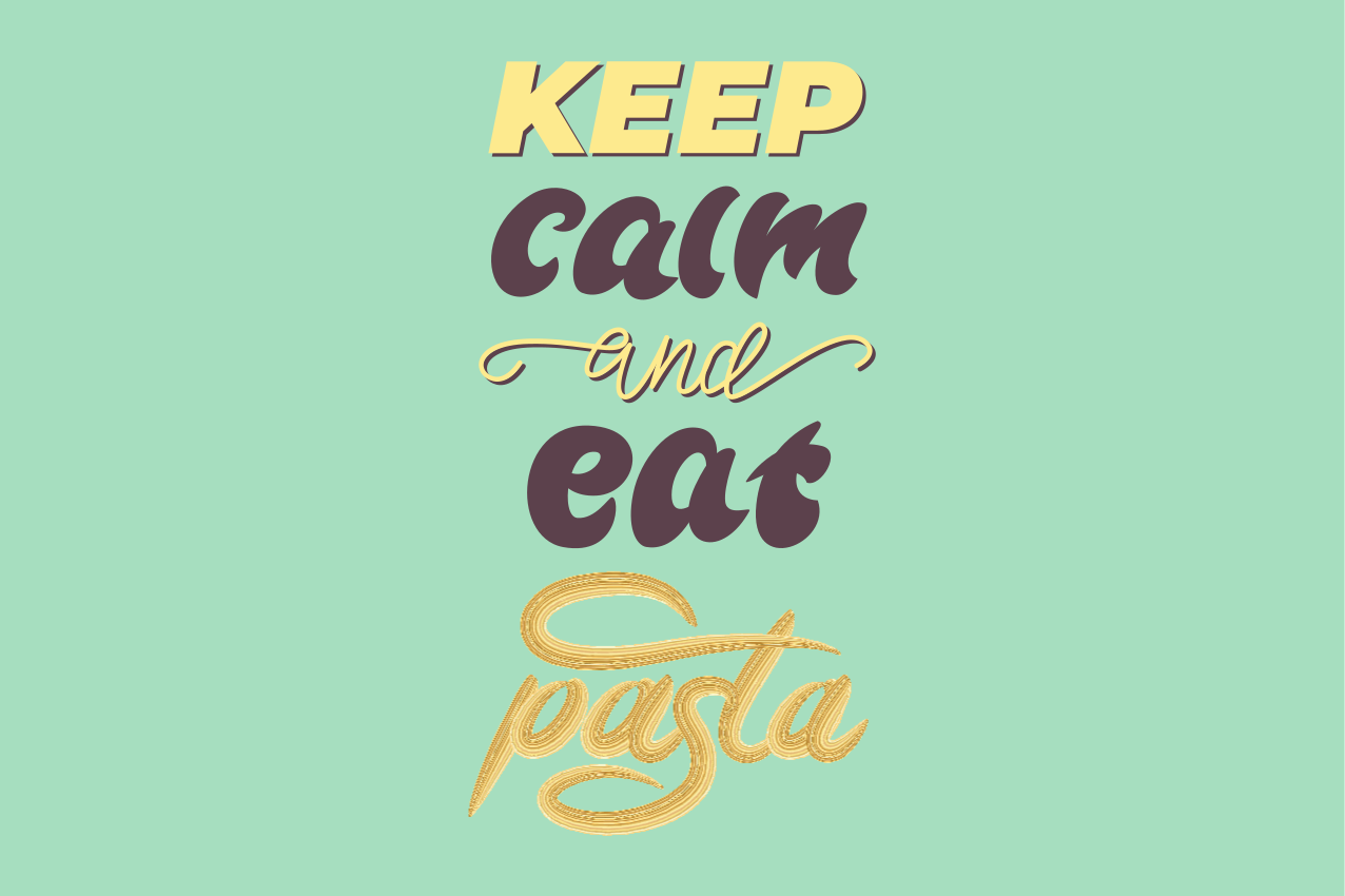 Placemat with quote keep calm and eat pasta - TenStickers