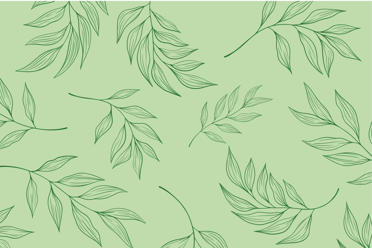 Green floral background restaurant placemats - TenStickers