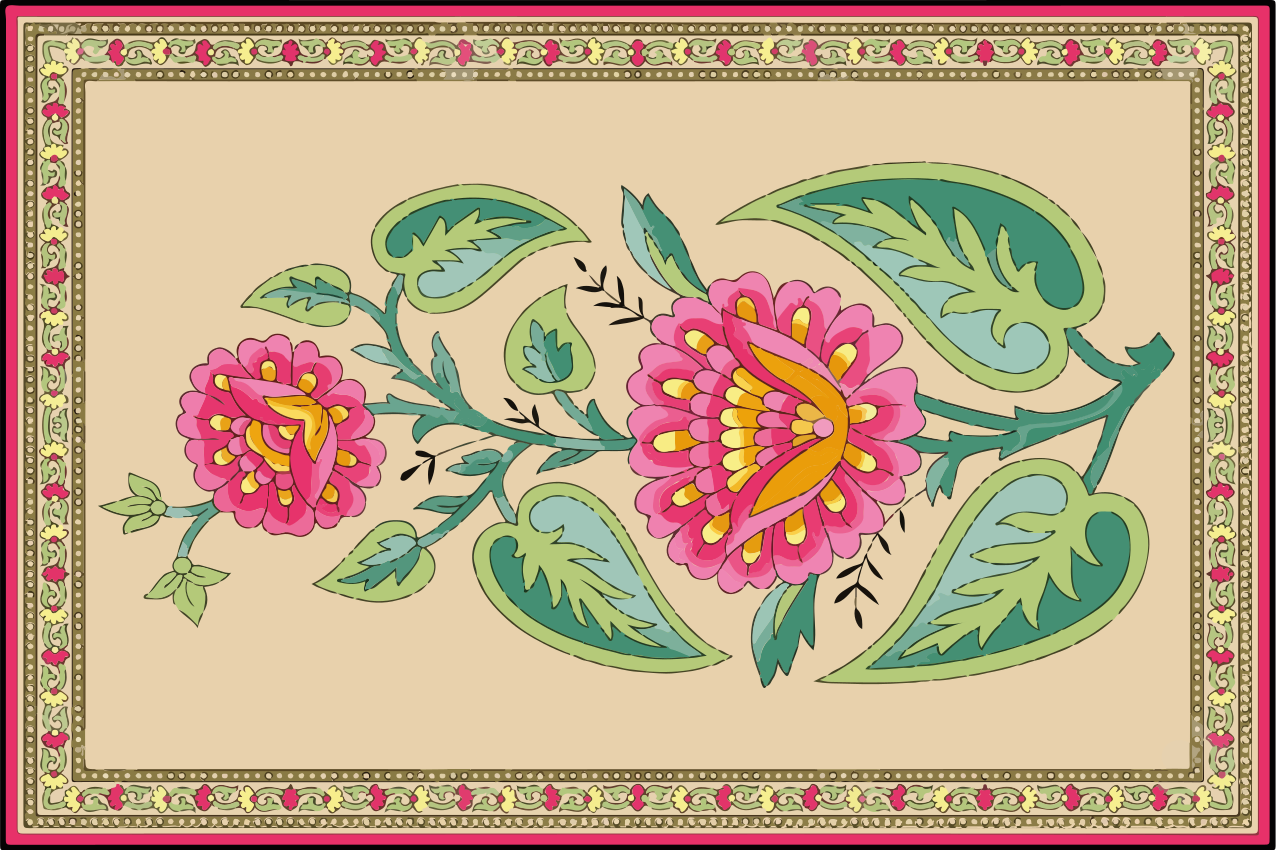 Original placemats with floral pattern centerpiece - TenStickers