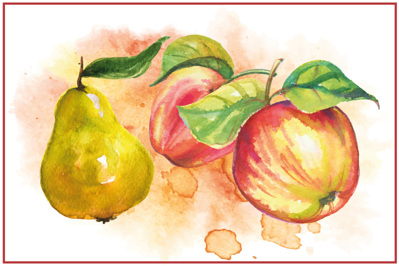 Original placemats fruits watercolor art print - TenStickers