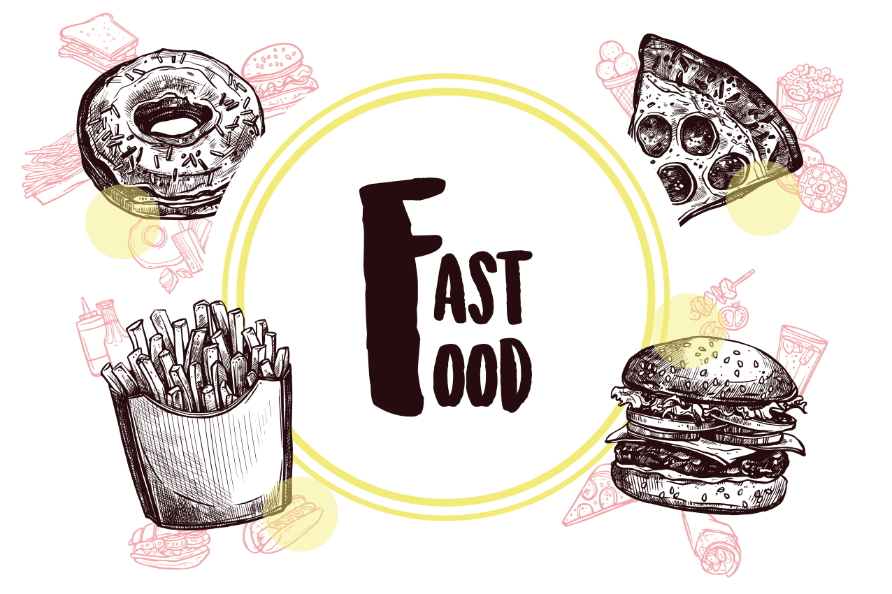 Original placemats fast food art illustrations - TenStickers
