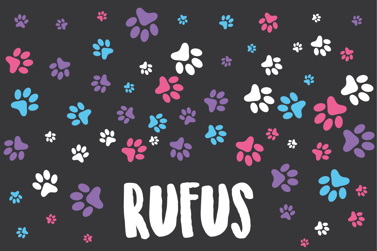 Paw print pattern Personalised placemats - TenStickers