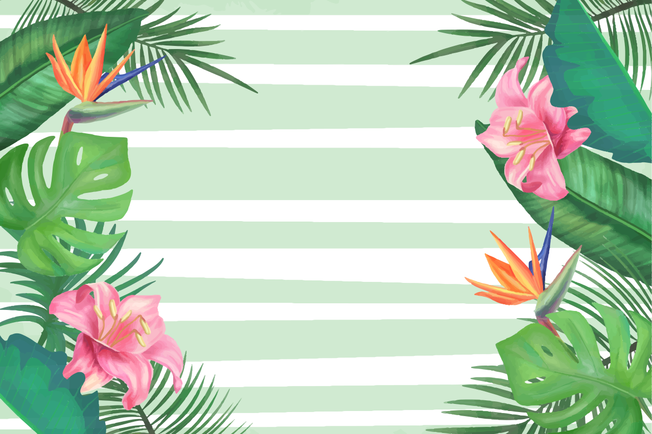 Monstera with white rectangle Vinyl placemats - TenStickers